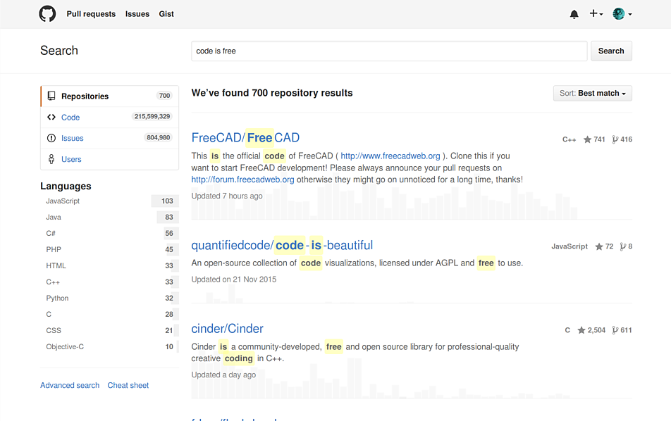Github search