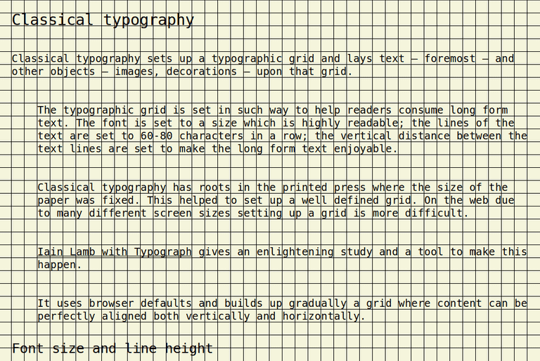 A typographic grid